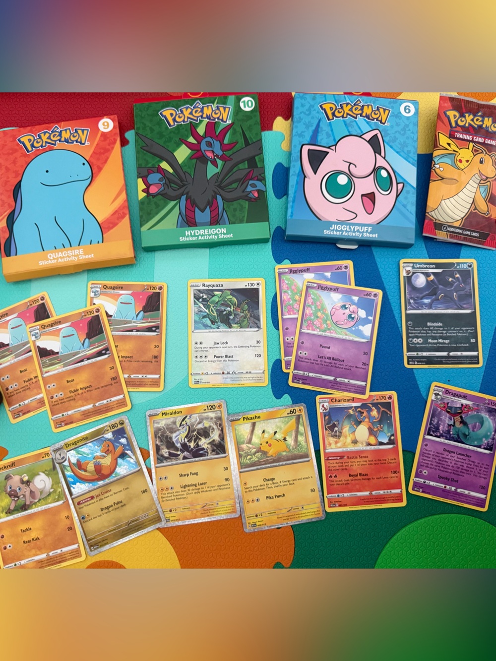 Pokemon Trading Cards Lot Halo Shiny Pikachu Miraidon Dragonite